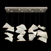 Contemporary Elevate Pages Rectangular Multi Pendant Fixture - Fine Art Handcrafted Lighting 894840-172