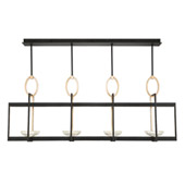 Contemporary Delphi Black Linear Pendant Chandelier with Downlights - Fine Art Handcrafted Lighting 895540-3
