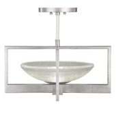 Contemporary Delphi Silver Semi-Flush Mount Ceiling Light - Fine Art Handcrafted Lighting 896440-1