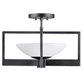Contemporary Delphi Outdoor Semi Flush Mount Ceiling Light with Downlight - Fine Art Handcrafted Lighting 898482-1