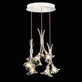 Crystal Azu Three Pendant Fixture - Fine Art Handcrafted Lighting 916540-3