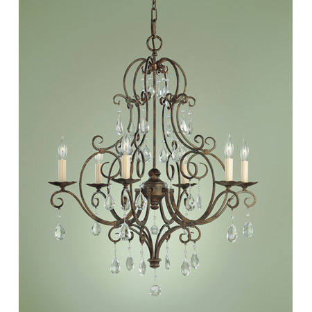 Feiss F1902/6MBZ Crystal Chateau Six Light Chandelier