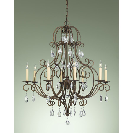 Feiss F2303/8MBZ Crystal Chateau Eight Light Chandelier