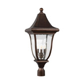 Traditional Oakmont 3 - Light Outdoor Post Lantern - Feiss OL13107PTBZ