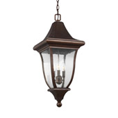 Traditional Oakmont 3 - Light Outdoor Pendant Lantern - Feiss OL13109PTBZ