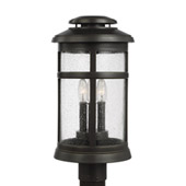 Transitional Newport 3 - Light Outdoor Post Lantern - Feiss OL14307ANBZ