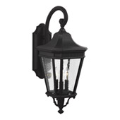 Traditional Cotswold Lane 3 - Light Outdoor Wall Lantern - Feiss OL5422BK