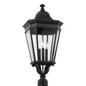 Traditional Cotswold Lane 3 - Light Outdoor Post Lantern - Feiss OL5428BK