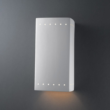 Justice Design CER-0960W-BIS Ambiance Large Rectangle Outdoor Wall Sconce With Perforations