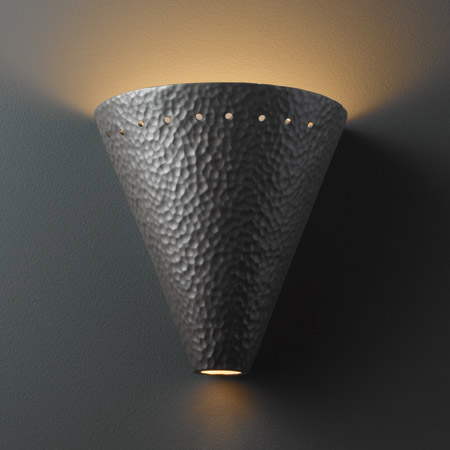 Justice Design CER-2495-HMIR Ambiance Cut Cone Wall Sconce With Perforations