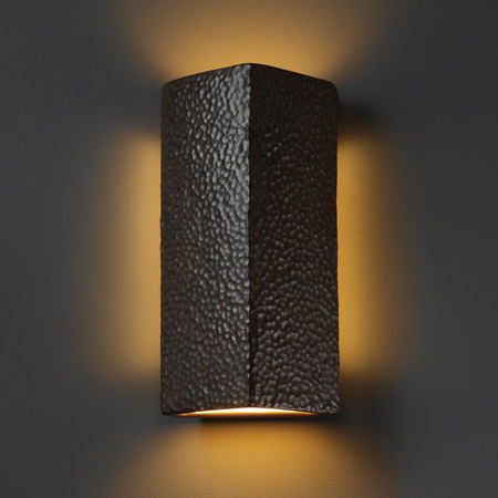 Justice Design CER-5145-HMIR Ambiance ADA Peaked Rectangle Wall Sconce