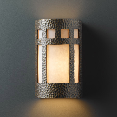 Justice Design CER-5355-HMBR Ambiance Large ADA Prairie Window Wall Sconce