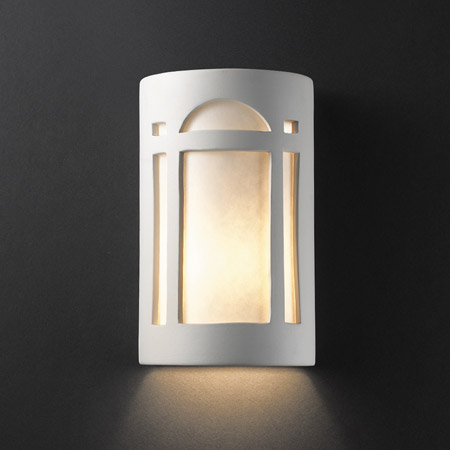 Justice Design CER-5380W-BIS Ambiance Small ADA Arch Window Outdoor Wall Sconce