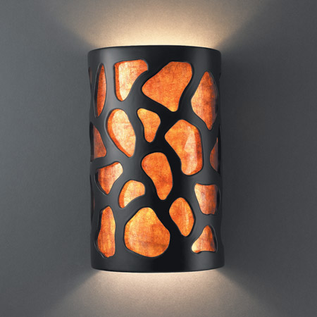 Justice Design CER-5445-CRB-MICA Ambiance Small ADA Cobblestones Wall Sconce