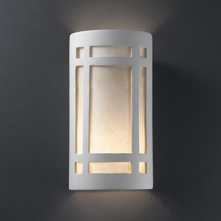 Justice Design CER-5495-BIS Ambiance Large ADA Craftsman Window Wall Sconce