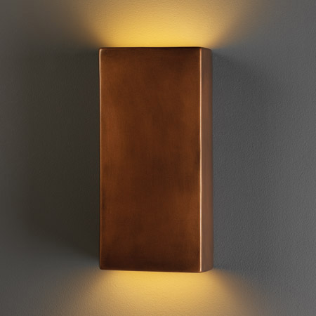 Justice Design CER-5955-ANTC Ambiance Large ADA Rectangle Wall Sconce