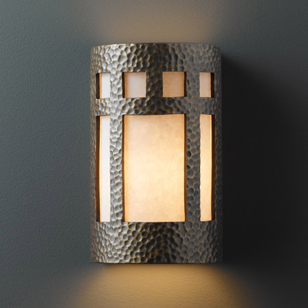 Justice Design CER-7345-HMBR Ambiance Small Prairie Window Wall Sconce