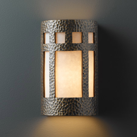 Justice Design CER-7355-HMBR Ambiance Large Prairie Window Wall Sconce