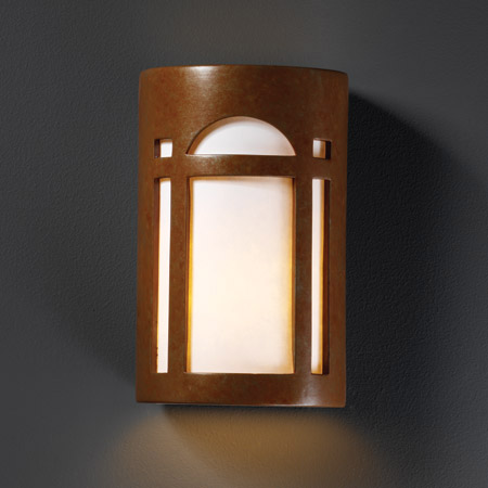 Justice Design CER-7395W-PATR Ambiance Large Arch Window Outdoor Wall Sconce