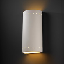 Justice Design CER-1195W-BIS Ambiance Really Big Cylinder Outdoor Wall Sconce With Perforations