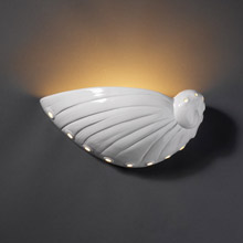 Justice Design CER-3720-WHT Ambiance Abalone Shell Wall Sconce