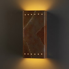 Justice Design CER-5965-SLTR Ambiance Large ADA Rectangle Wall Sconce With Perforations