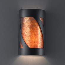 Justice Design CER-7325-CRB-MICA Ambiance Small Lantern Wall Sconce
