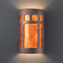 Justice Design CER-7355-ANTC-MICA Ambiance Large Prairie Window Wall Sconce