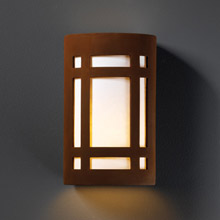 Justice Design CER-7485-RRST Ambiance Small Craftsman Window Wall Sconce