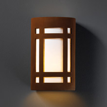 Justice Design CER-7495-RRST Ambiance Large Craftsman Window Wall Sconce