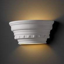 Justice Design CER-9805-BIS Ambiance Curved Dentil Molding Wall Sconce With Glass Shelf