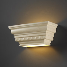 Justice Design CER-9820-PATA Ambiance Rectangular Dentil Molding Wall Sconce With Glass Shelf