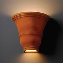 Justice Design CER-9835-RRST Ambiance Tall Curved Wall Sconce