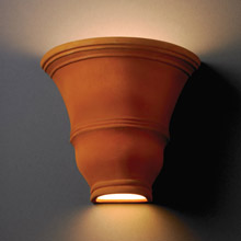 Justice Design CER-9835W-RRST Ambiance Tall Curved Outdoor Wall Sconce