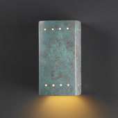 Ambiance Small Rectangle Outdoor Wall Sconce With Perforations - Justice Design CER-0920W-PATV