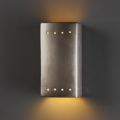 Ambiance Small Rectangle Wall Sconce With Perforations - Justice Design CER-0925-ANTS