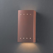 Ambiance Small Rectangle Wall Sconce With Perforations - Justice Design CER-0925-TERA