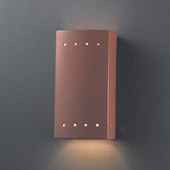 Ambiance Small Rectangle Outdoor Wall Sconce With Perforations - Justice Design CER-0925W-TERA