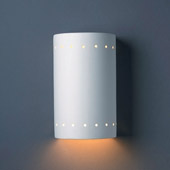 Contemporary Ambiance Small Cylinder Wall Sconce With Perforations - Justice Design CER-0990-BIS