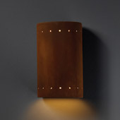 Ambiance Small Cylinder Wall Sconce With Perforations - Justice Design CER-0990-RRST