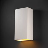 Contemporary Ambiance Really Big Rectangle Outdoor Wall Sconce - Justice Design CER-1170W-BIS