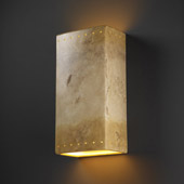 Ambiance Really Big Rectangle Wall Sconce With Perforations - Justice Design CER-1185-TRAG