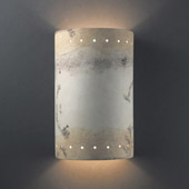 Ambiance Large Cylinder Outdoor Wall Sconce With Perforations - Justice Design CER-1295W-TRAG