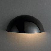 Contemporary Ambiance Small Quarter Sphere Outdoor Wall Sconce - Justice Design CER-1300W-BLK