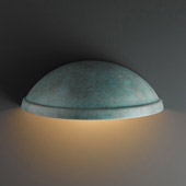 Ambiance Rimmed Quarter Sphere Outdoor Wall Sconce - Justice Design CER-2050W-PATV