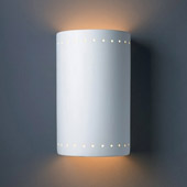 Ambiance Large ADA Cylinder Wall Sconce With Perforations - Justice Design CER-5295-BIS