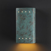 Ambiance Small ADA Rectangle Wall Sconce With Perforations - Justice Design CER-5920-PATV