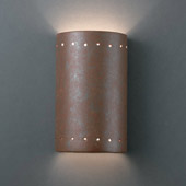 Ambiance Small ADA Cylinder Wall Sconce With Perforations - Justice Design CER-5995-PATR