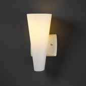 Transitional Euro Classics Geo Rectangular Torch Wall Sconce - Justice Design CER-7015-VAN-GWFR-NCKL
