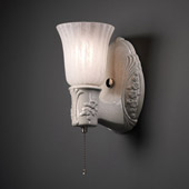Traditional American Classics Heirloom Oval Uplight Shade Wall Sconce - Justice Design CER-7121-CKS-GWST-NCKL